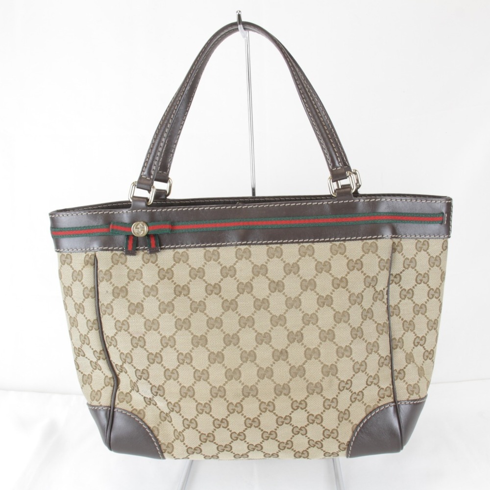 GUCCI Authentic Brown Leather Tote Bag